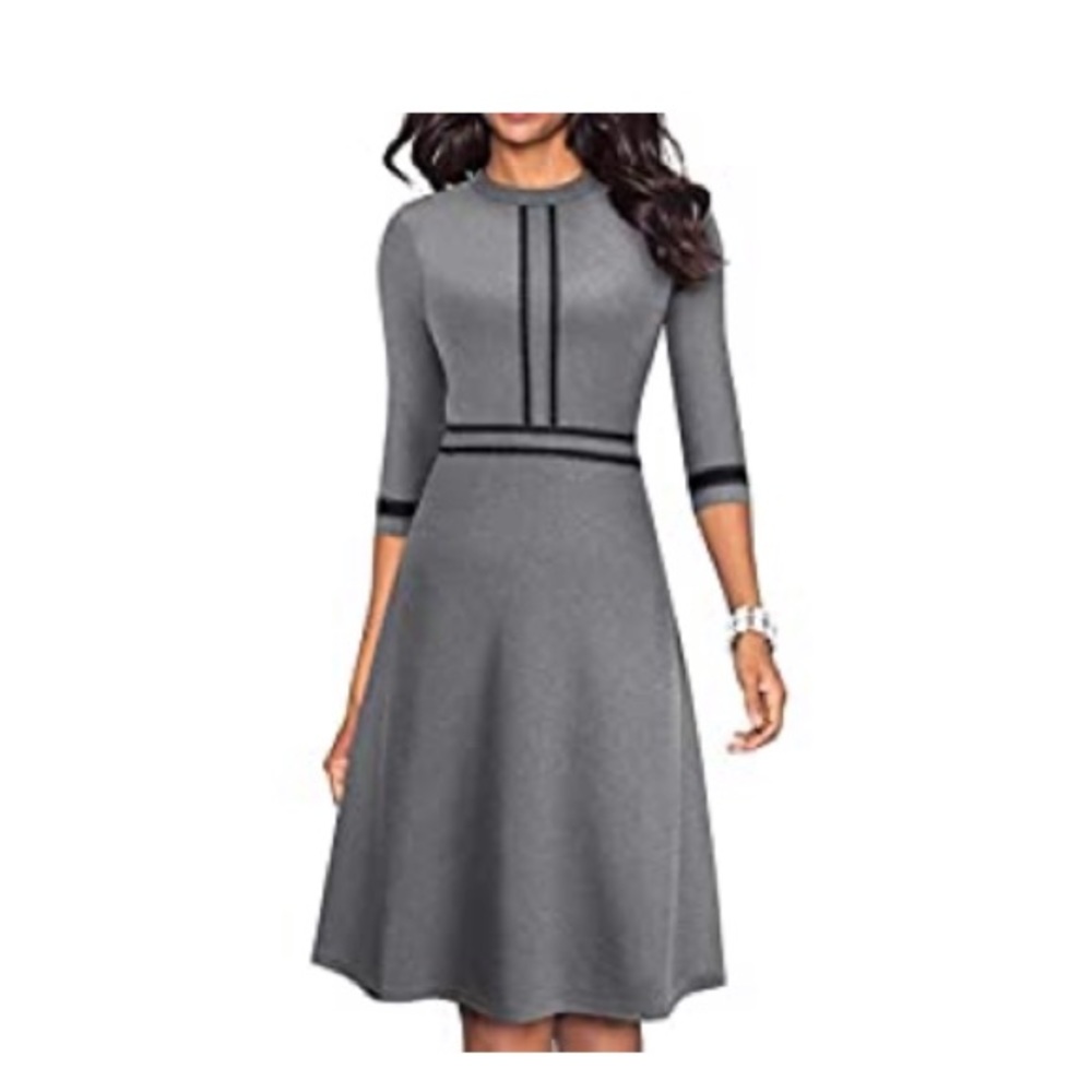 NWT Homeyee Gray A-Line Dress